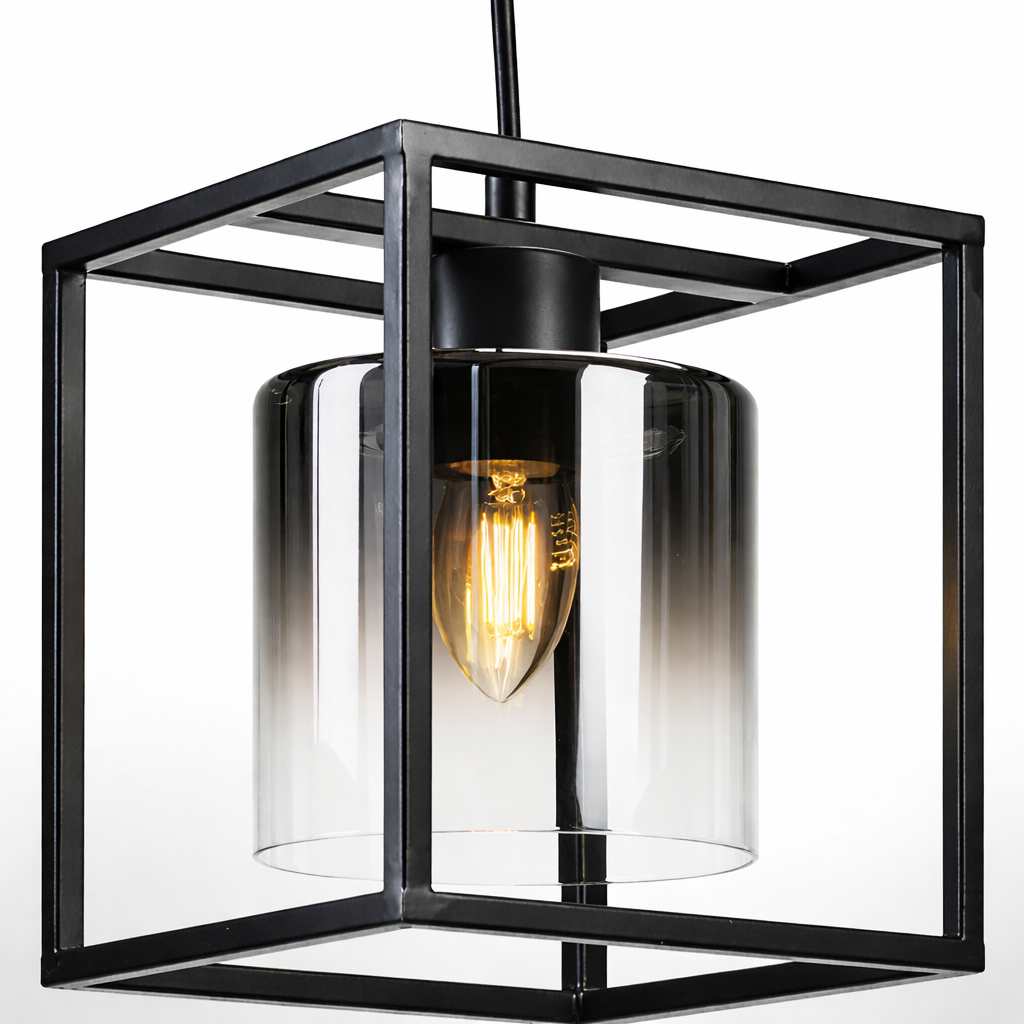 Copeland Kitchen Island Pendant Light – Black Smoked Glass
