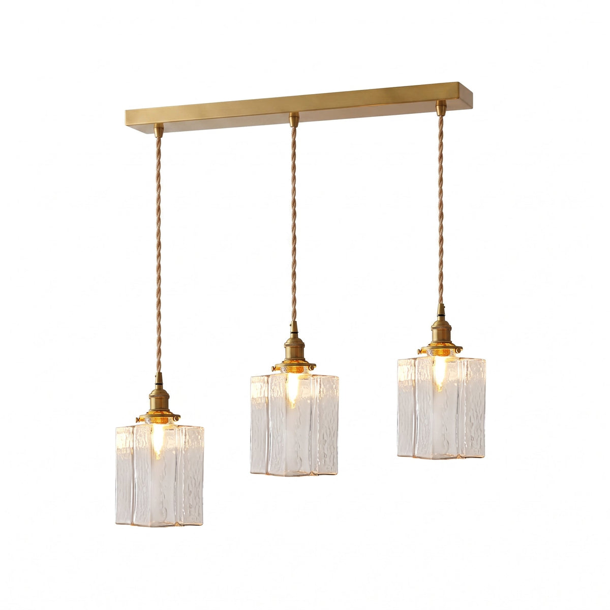 Jewel Glass & Brass Pendant Light