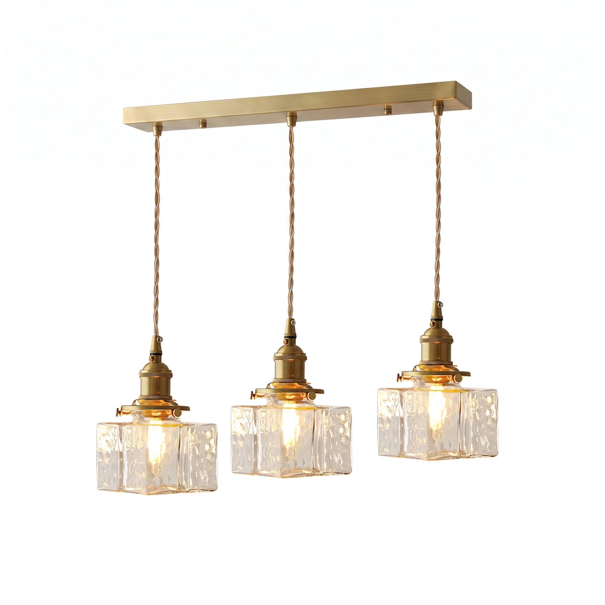 Jewel Glass & Brass Pendant Light