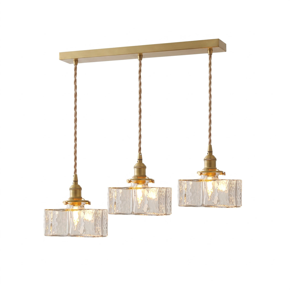 Jewel Glass & Brass Pendant Light