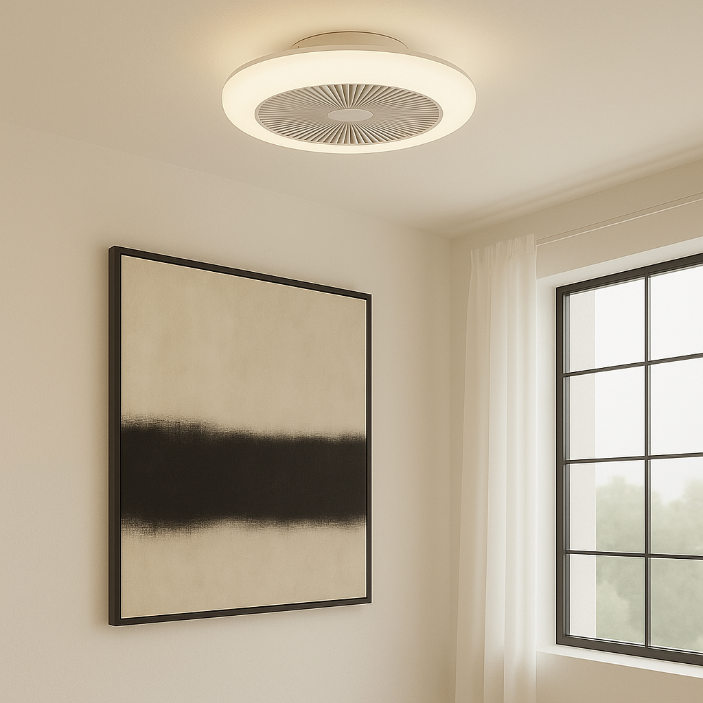 Newell Low-Profile Remote Control Ceiling Fan with LED Light
