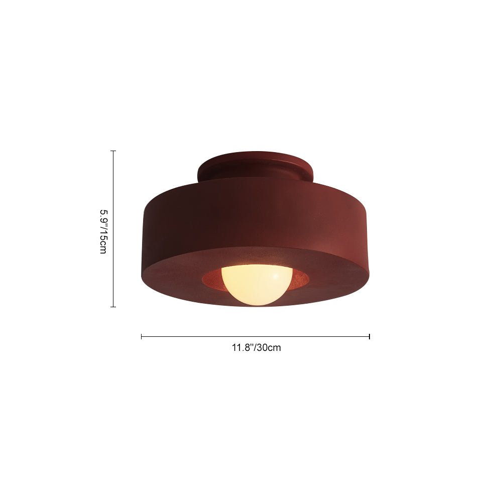 Wabi-Sabi Resin Cylindrical Flush Mount