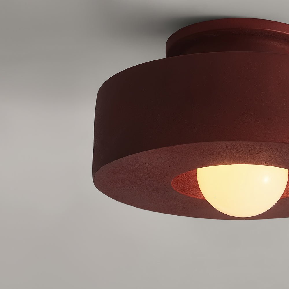Wabi-Sabi Resin Cylindrical Flush Mount