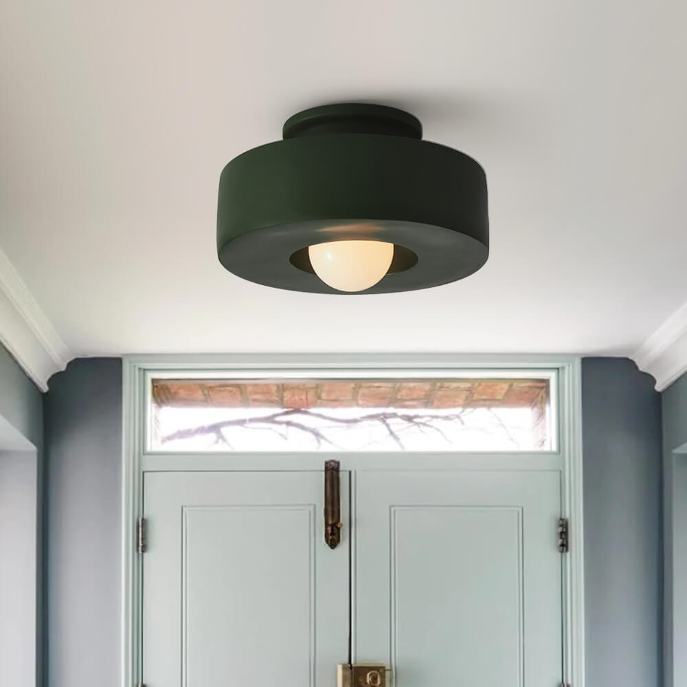 Wabi-Sabi Resin Cylindrical Flush Mount