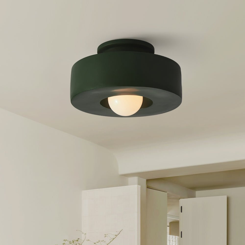 Wabi-Sabi Resin Cylindrical Flush Mount