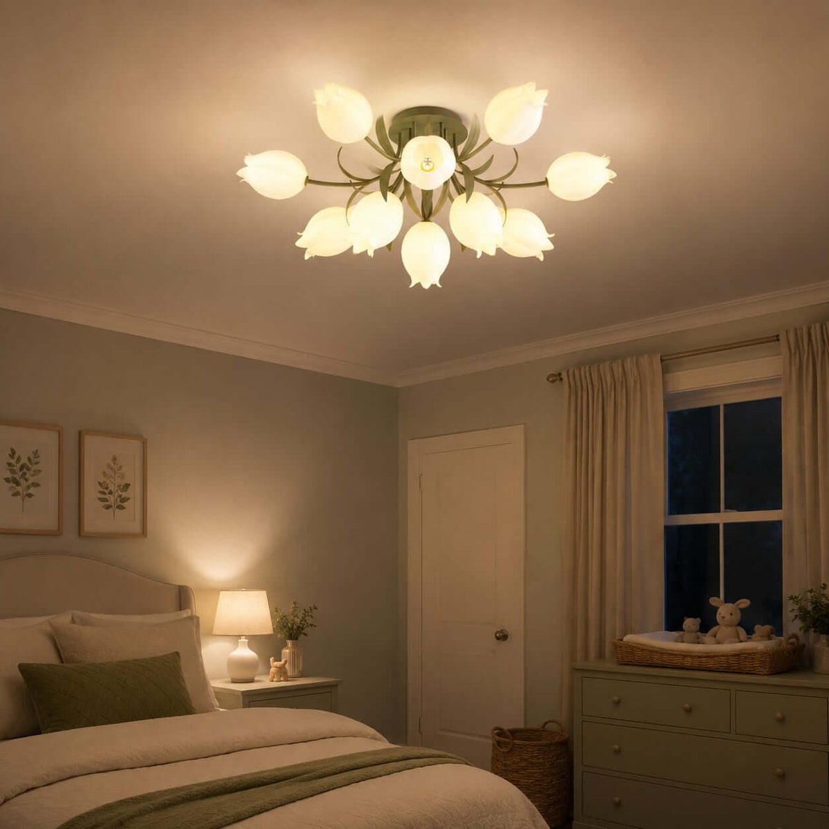 Ricko Ceiling Light lit