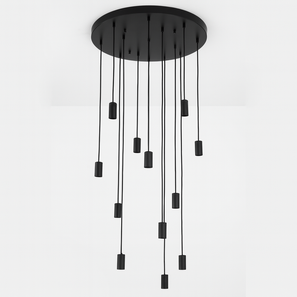 Roma 12 Light Spiral Pendant – Sculptural Multi-Drop Staircase Light