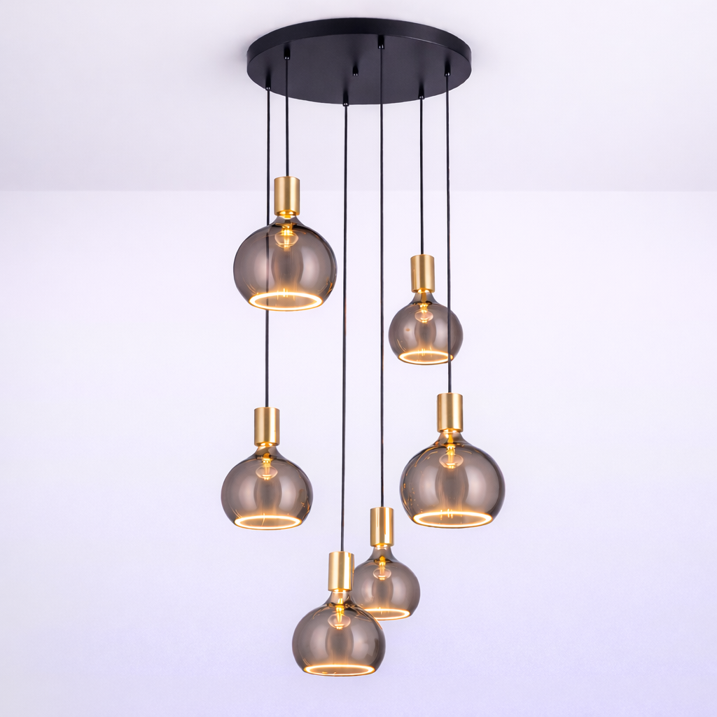 Roma 6 Light Spiral Pendant – Architectural Drop Chandelier