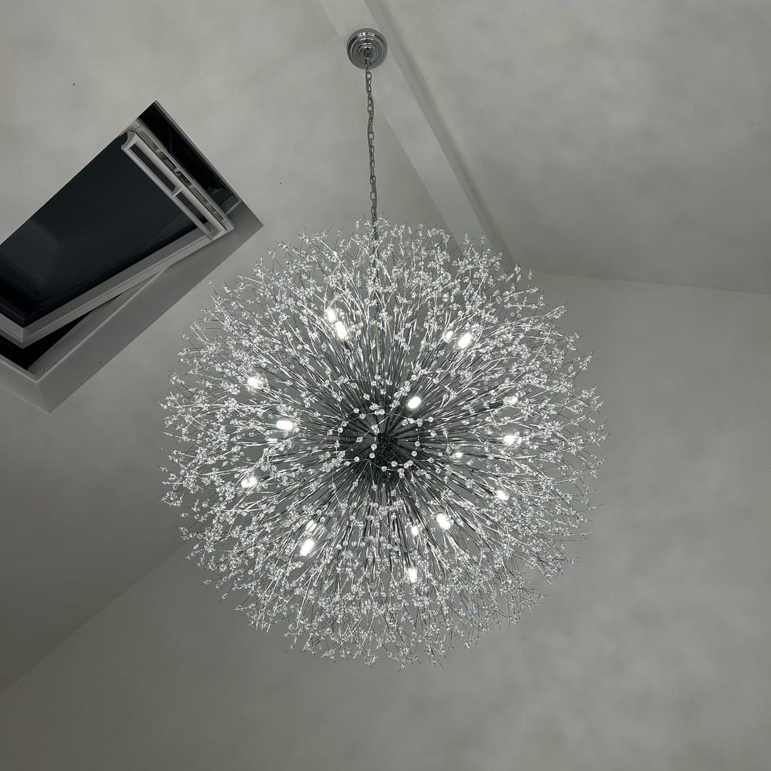 Chrome sputnik ceiling chandelier angle — GildNest UK