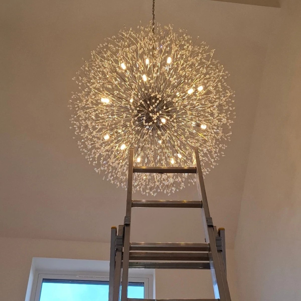 Chrome sputnik firework chandelier lifestyle — GildNest UK