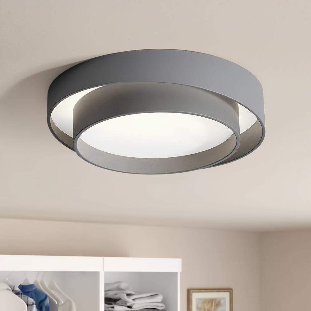 Rin Concentric Ring Flush Mount Ceiling Light Cool White Grey