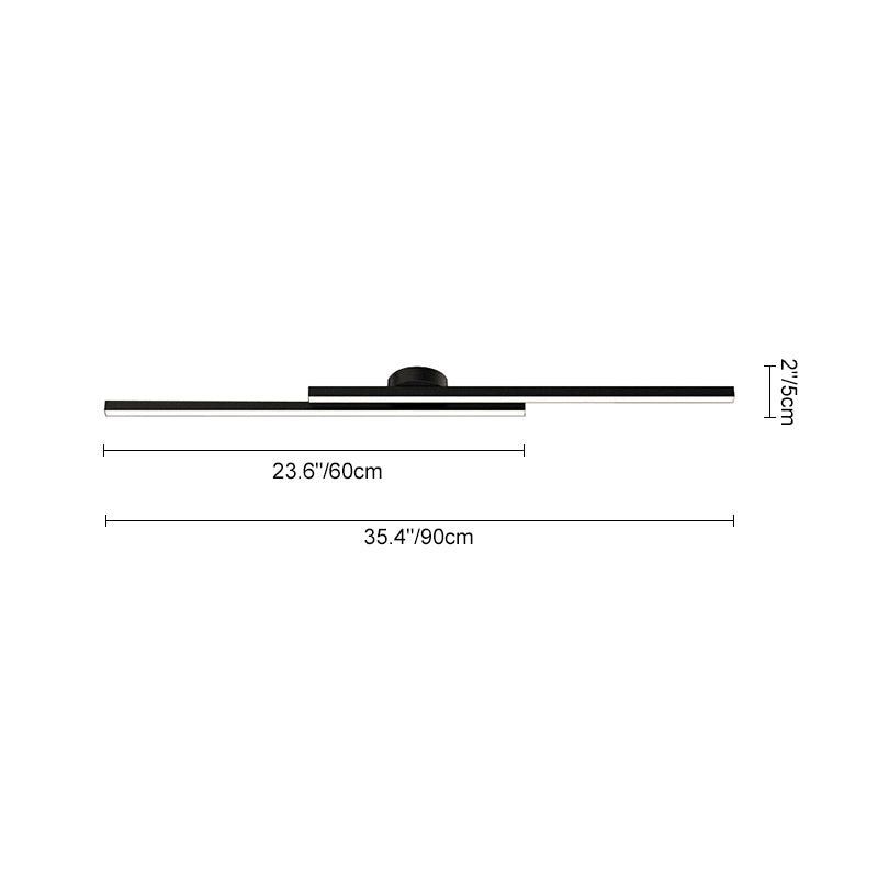 Black LED ceiling light 90cm hallway — GildNest UK