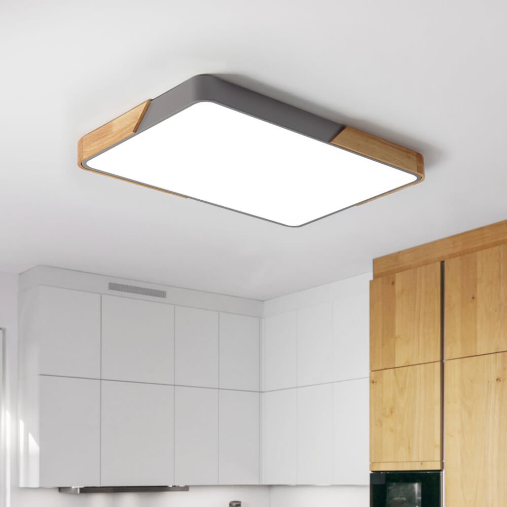 Grey rectangle LED ceiling light room setting — GildNest UK
