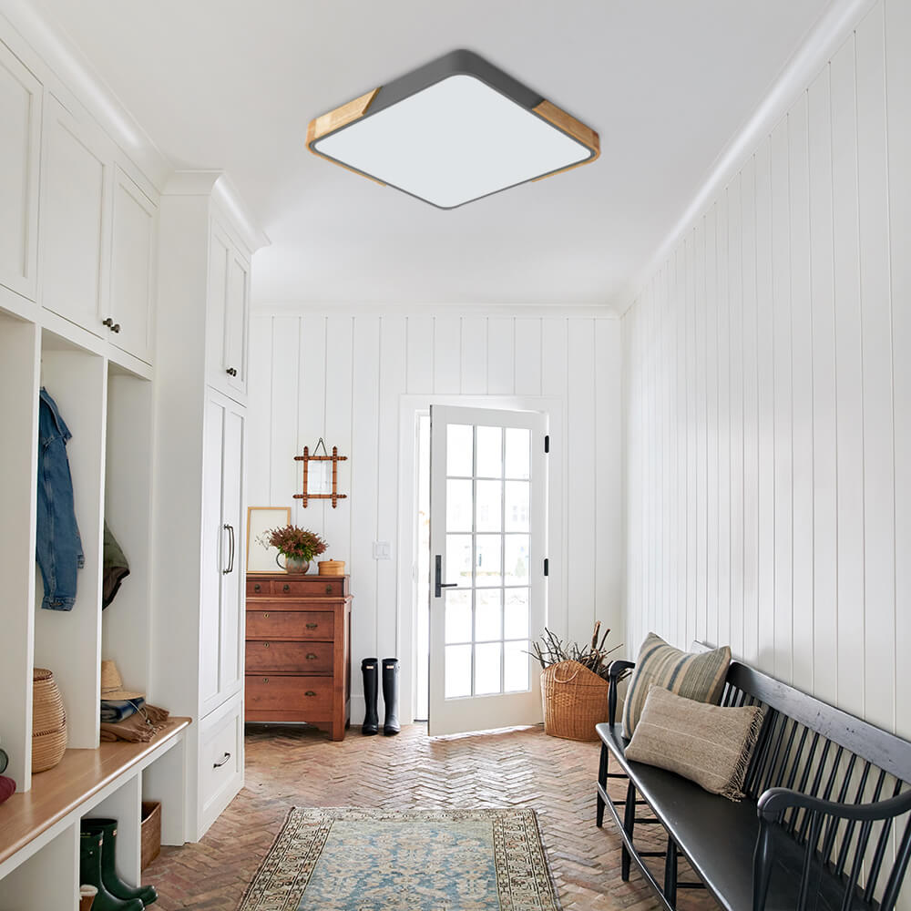 Square LED ceiling light natural white grey frame — GildNest UK