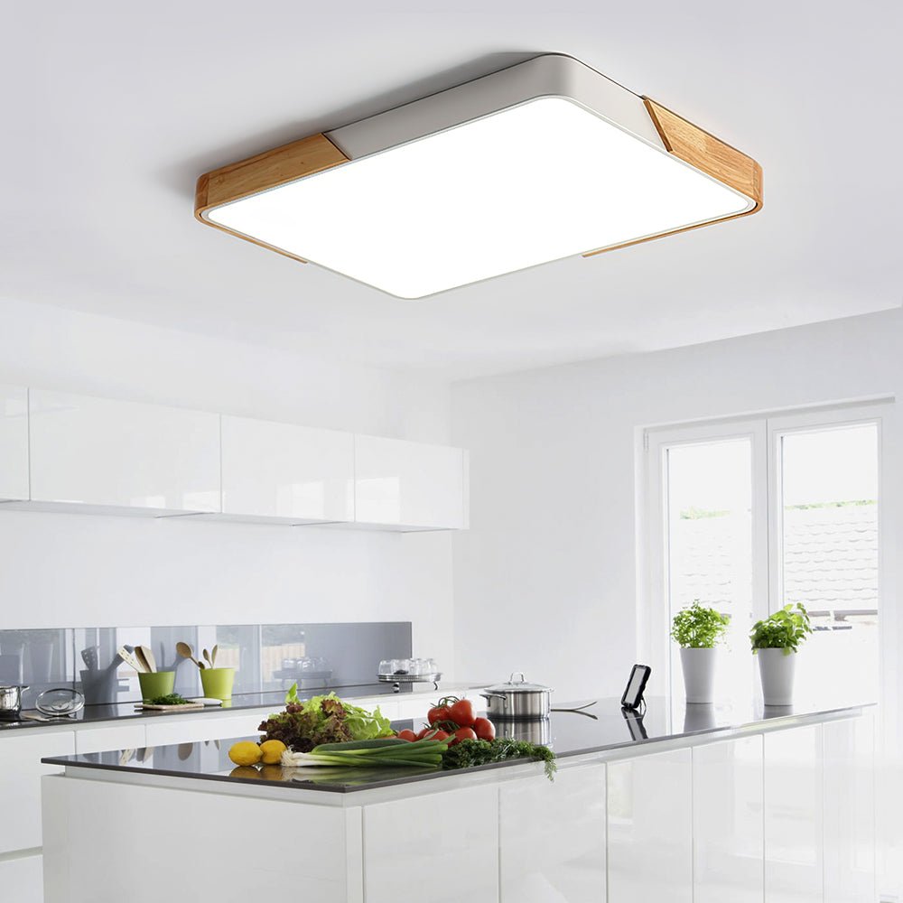 Square LED ceiling light natural white white frame — GildNest UK