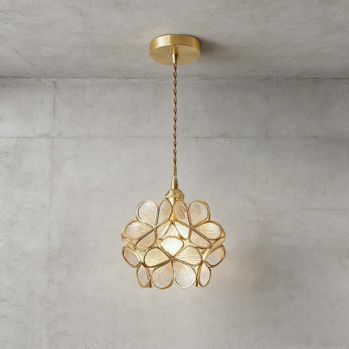Glass Petal Pendant Light Transparent B