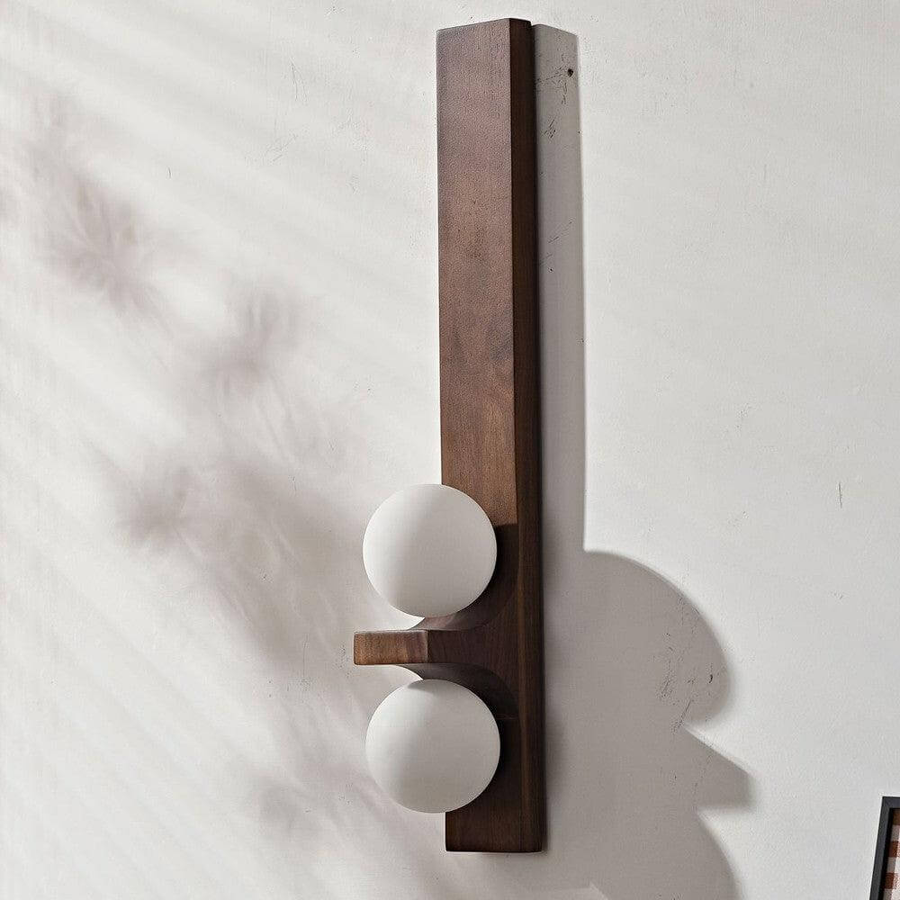 Eveline Double Wall Sconce Walnut Tall