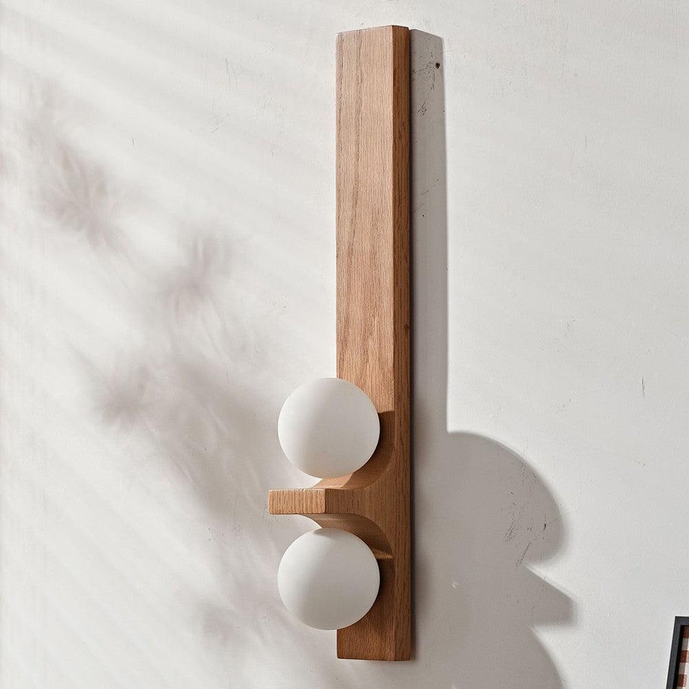 Eveline Double Wall Sconce Oak Tall