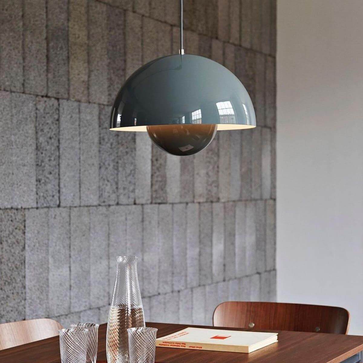 Flowerpot Pendant Lamp Large Stone Blue
