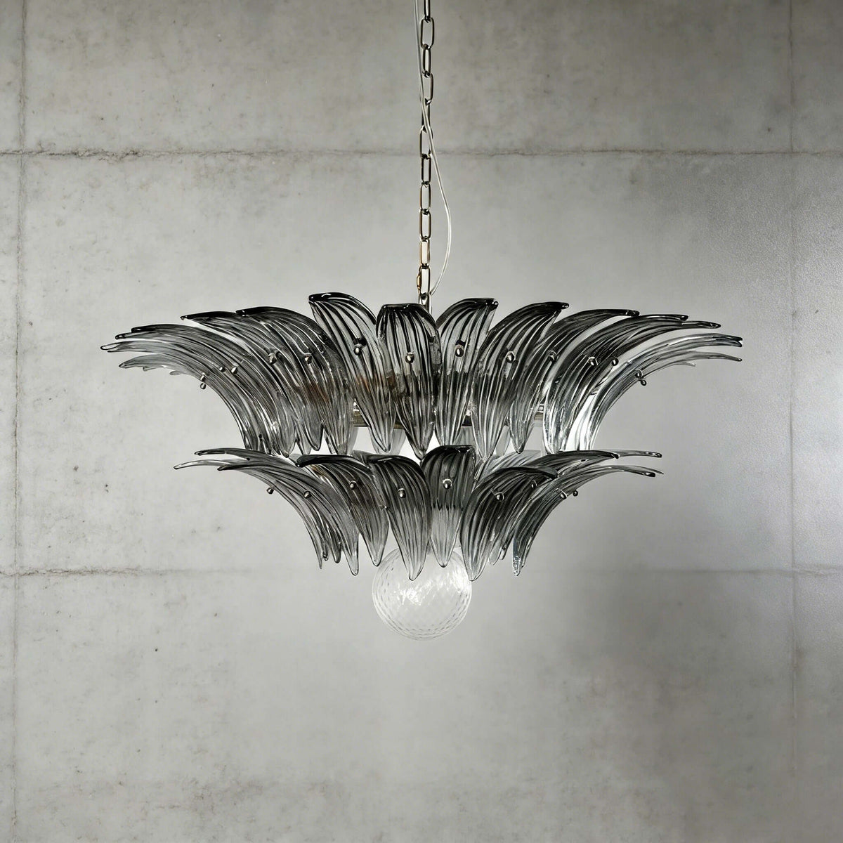 Murano Palmette Chandelier Small Smoky Gray