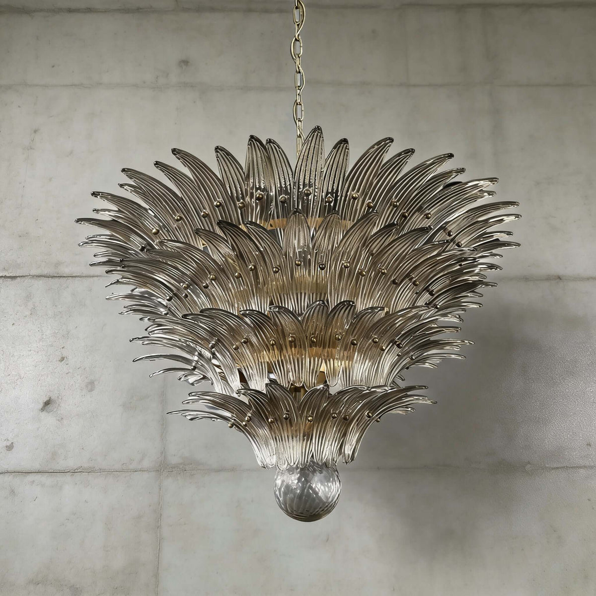 Murano Palmette Chandelier Large Smoky Gray
