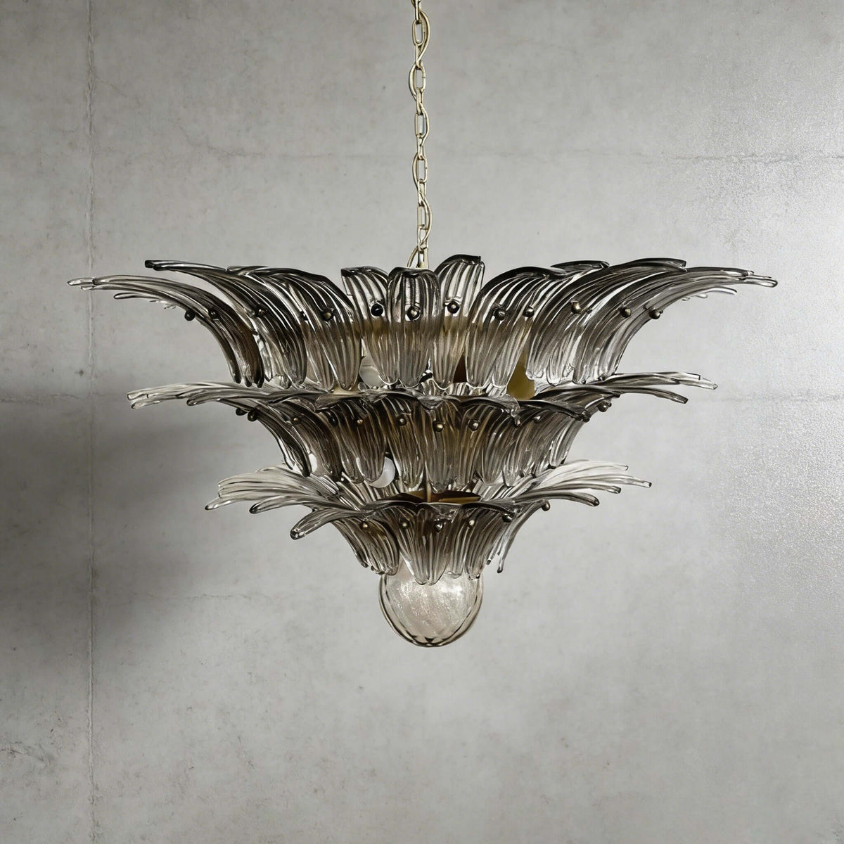 Murano Palmette Chandelier Medium Smoky Gray