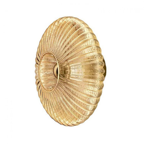 Iron Striped Glass Disc Wall Sconce detail