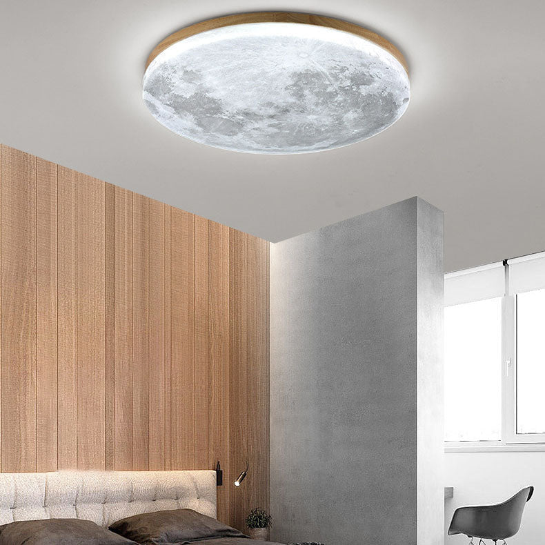Moon Round Flush Mount Ceiling Light detail