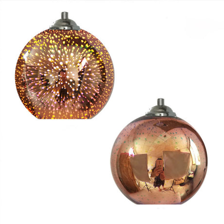 3D Fireworks Glass Dome Pendant detail