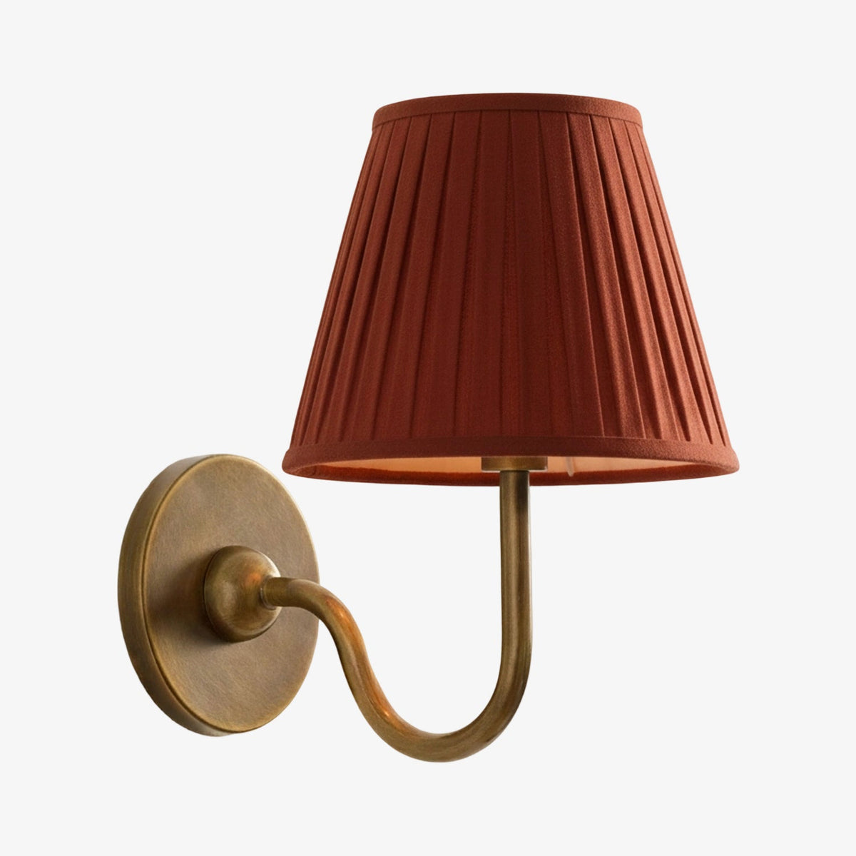 Luvora Wall Lamp 1 Head / Tumbled Brass / Red Pleated