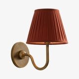 Luvora Wall Lamp 1 Head / Tumbled Brass / Red Pleated