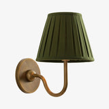 Luvora Wall Lamp 1 Head / Tumbled Brass / Green Pleated