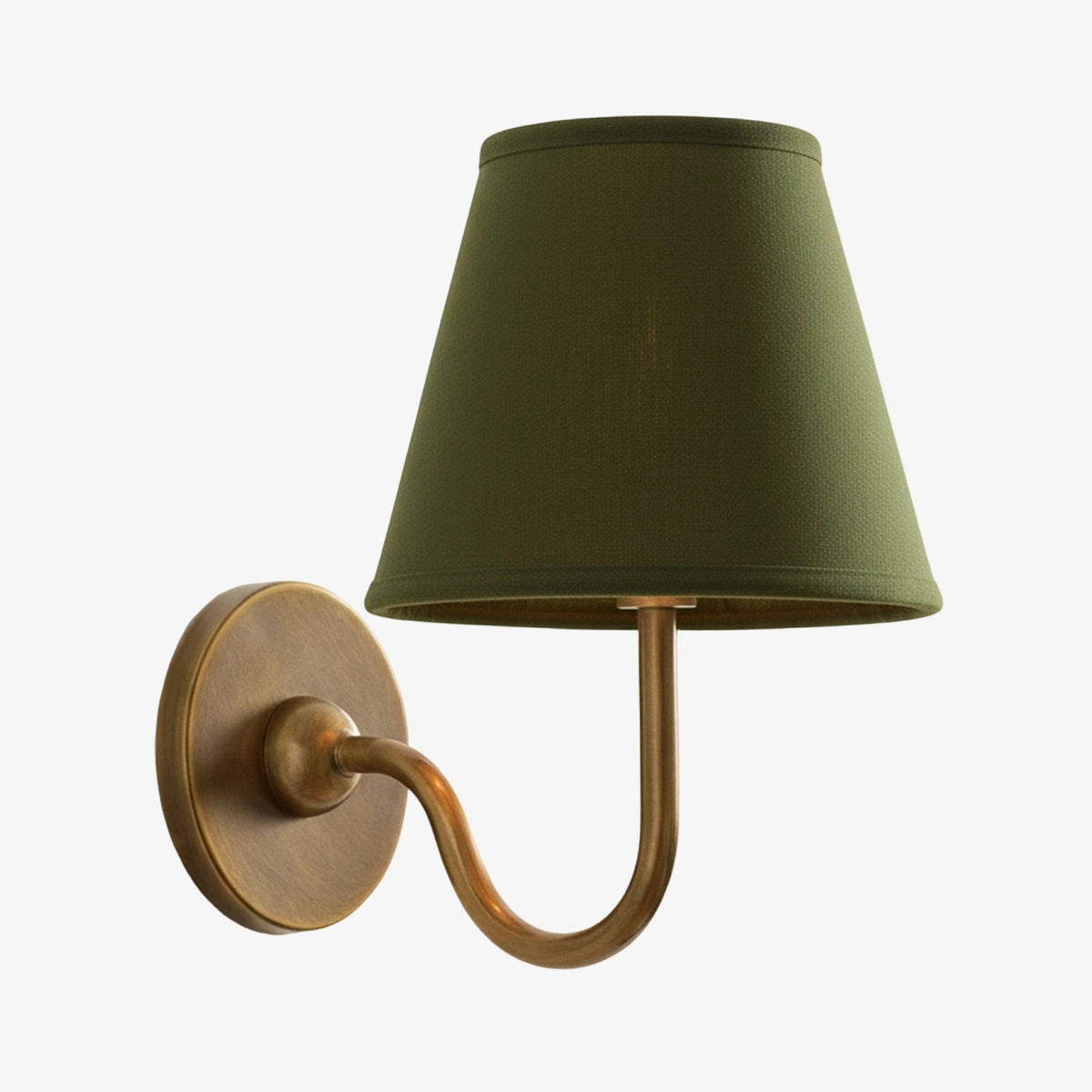 Luvora Wall Lamp 1 Head / Tumbled Brass / Green Plain