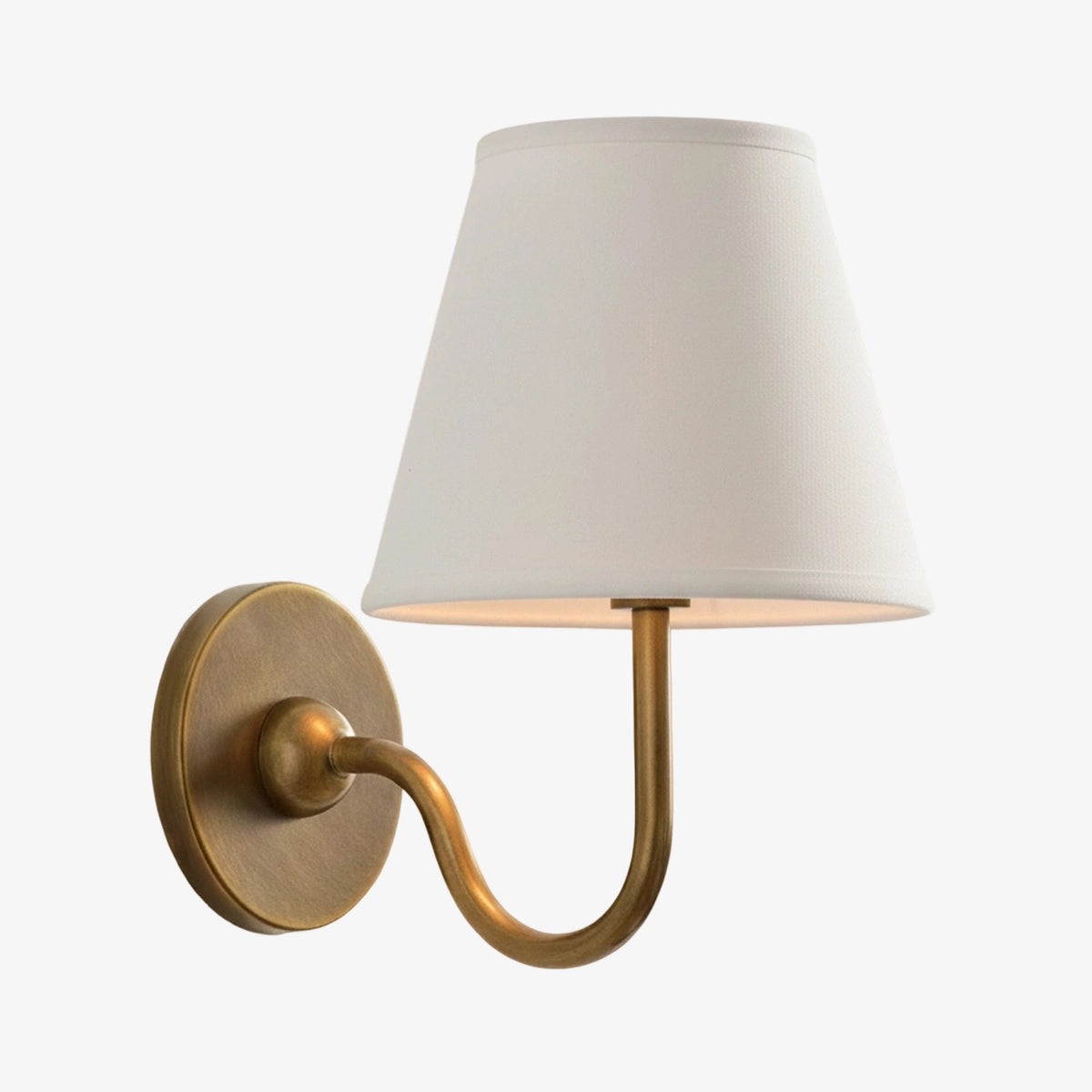 Luvora Wall Lamp 1 Head / Tumbled Brass / White Plain