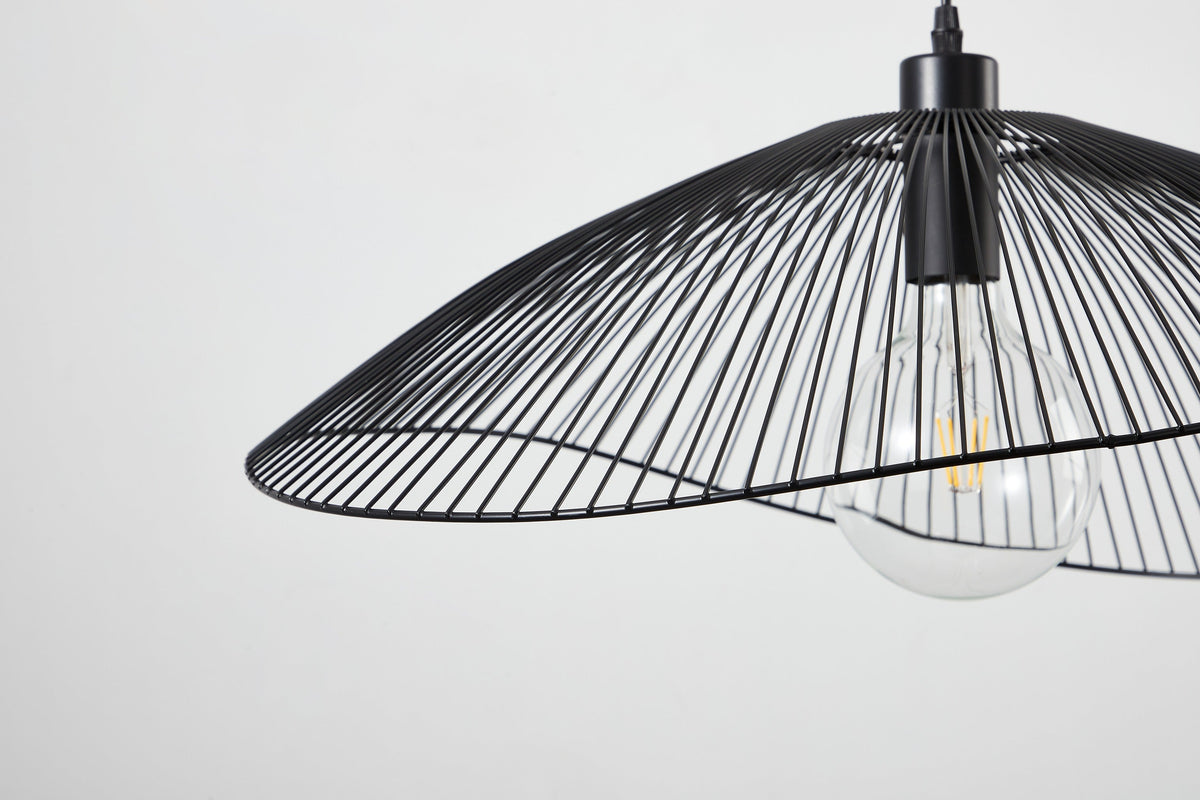 Warwick Pendant – Black Wire Dome Shade
