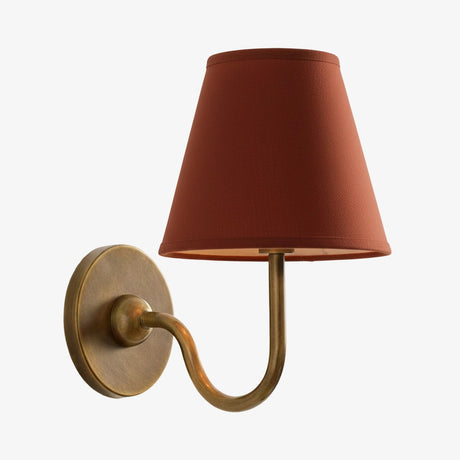 Luvora Wall Lamp 1 Head / Tumbled Brass / Red Plain