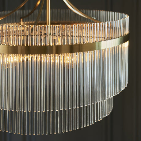 Marietta 5 Light Pendant – Antique Brass & Clear Glass
