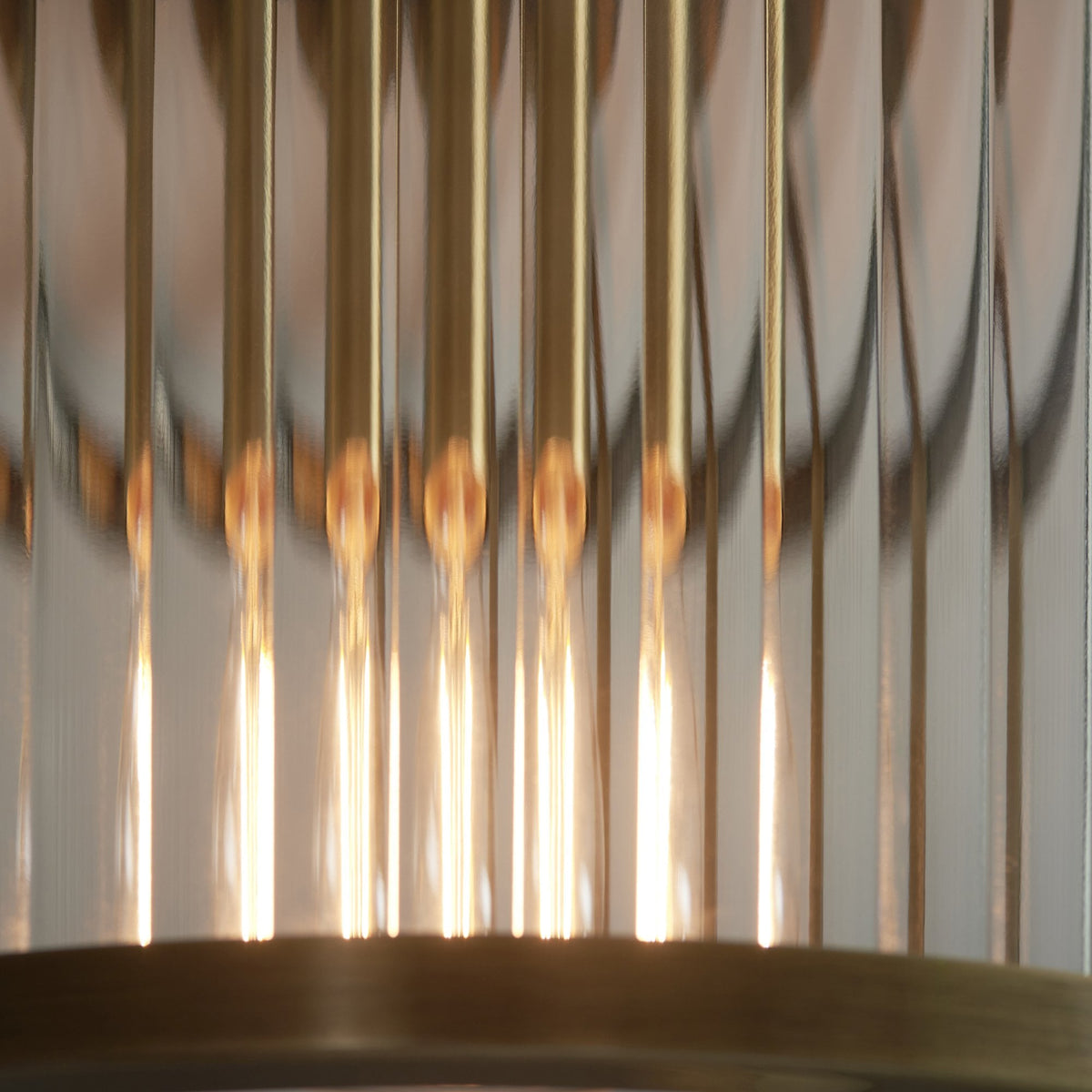 Ridgeton 1 Light Flush – Antique Brass & Clear Ribbed Glass