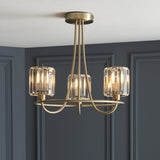 Berenice 3 Light Semi Flush – Antique Brass & Clear Glass