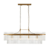 Marietta 4 Light Linear Pendant – Antique Brass & Clear Glass