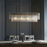 Marietta 4 Light Linear Pendant – Antique Brass & Clear Glass