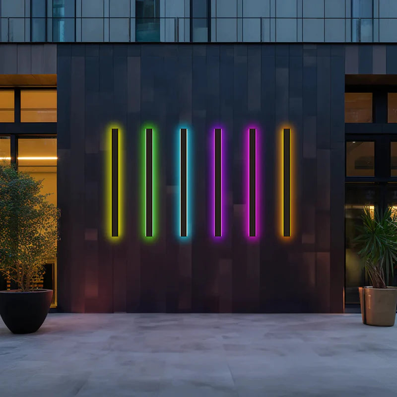 Silex linear outdoor wall light installed — GildNest UK