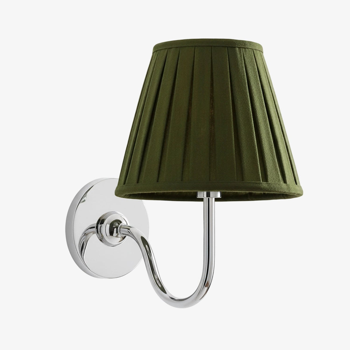 Luvora Wall Lamp 1 Head / Chrome / Green Pleated