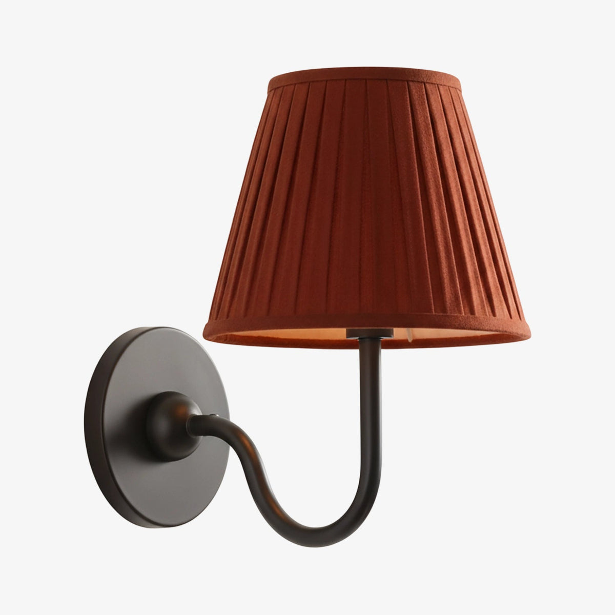 Luvora Wall Lamp 1 Head / Matte Black / Red Pleated