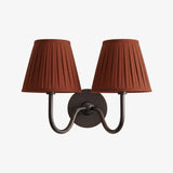 Luvora Wall Lamp 2 Heads / Matte Black / Red Pleated