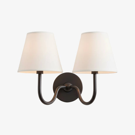 Luvora Wall Lamp 2 Heads / Matte Black / White Plain