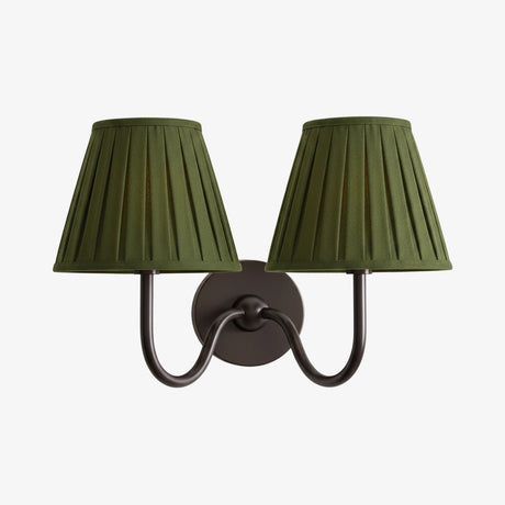 Luvora Wall Lamp 2 Heads / Matte Black / Green Pleated