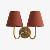 Luvora Wall Lamp 2 Heads / Tumbled Brass / Red Plain