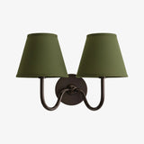 Luvora Wall Lamp 2 Heads / Matte Black / Green Plain
