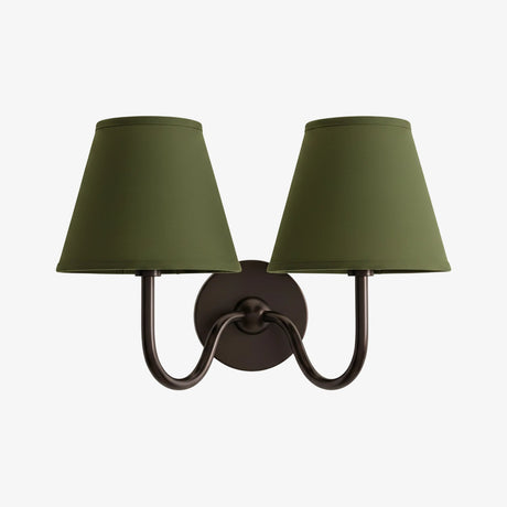 Luvora Wall Lamp 2 Heads / Matte Black / Green Plain